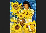 Muchacha con Girasoles by Diego Rivera